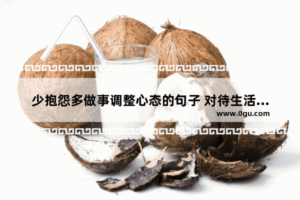 少抱怨多做事调整心态的句子 对待生活苦与累的句子