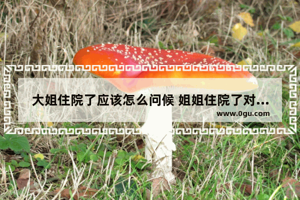 大姐住院了应该怎么问候 姐姐住院了对她的祝福句子