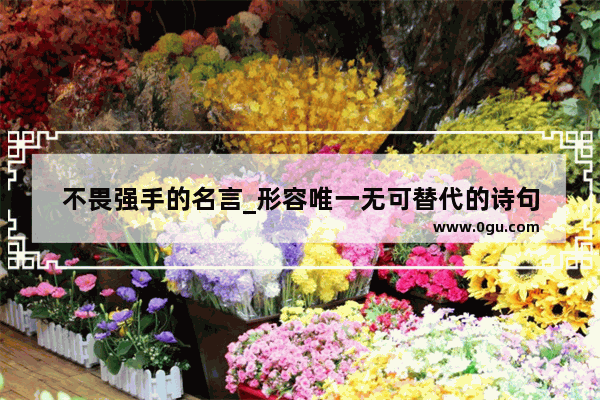 不畏强手的名言_形容唯一无可替代的诗句