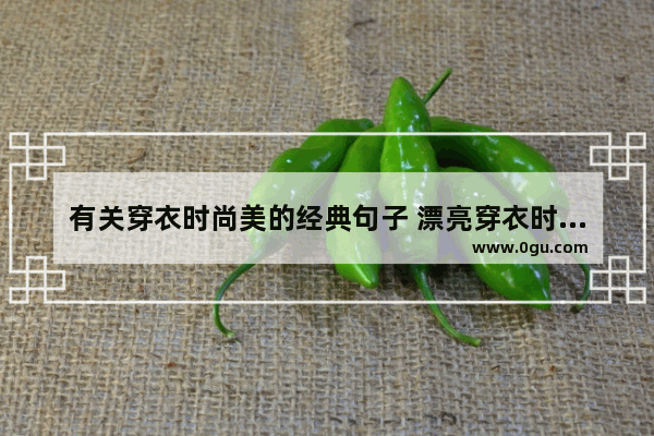 有关穿衣时尚美的经典句子 漂亮穿衣时尚唯美句子