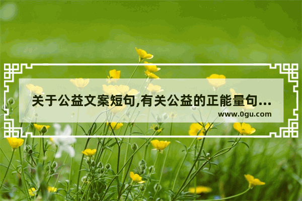 关于公益文案短句,有关公益的正能量句子简短
