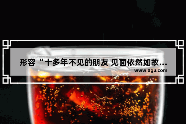 形容“十多年不见的朋友 见面依然如故”的句子有哪些,多年不见面的心情句子