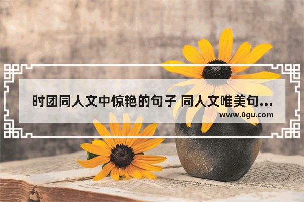 时团同人文中惊艳的句子 同人文唯美句子短句