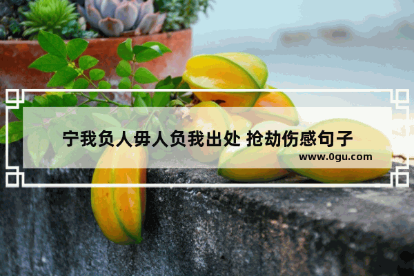 宁我负人毋人负我出处 抢劫伤感句子