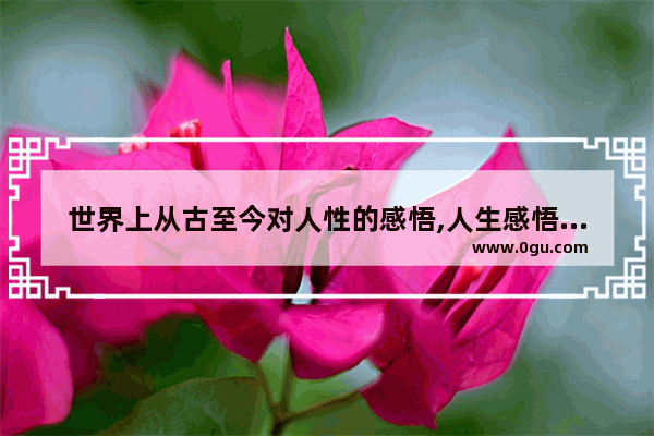 世界上从古至今对人性的感悟,人生感悟的句子苏格拉底