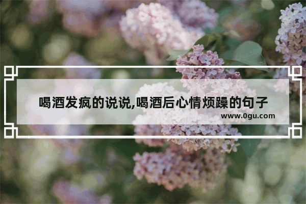 喝酒发疯的说说,喝酒后心情烦躁的句子