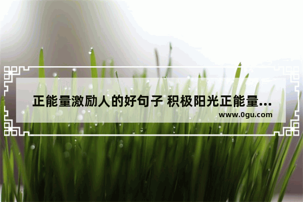 正能量激励人的好句子 积极阳光正能量的励志句子