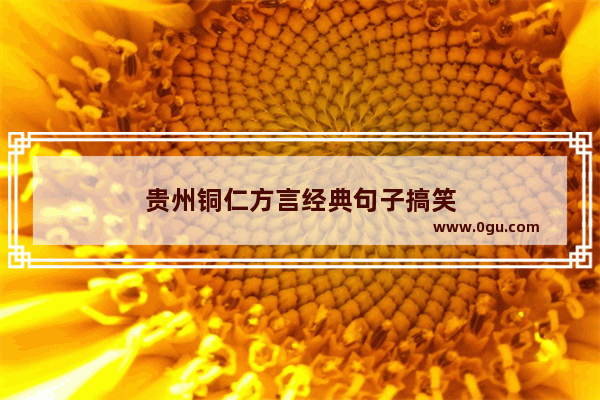 贵州铜仁方言经典句子搞笑