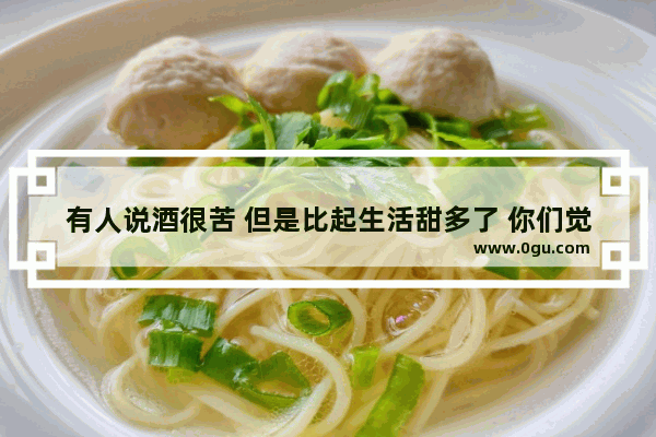 有人说酒很苦 但是比起生活甜多了 你们觉得呢