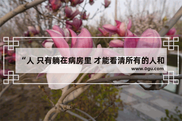 “人 只有躺在病房里 才能看清所有的人和事” 你如何理解这句话