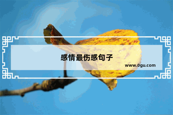 感情最伤感句子