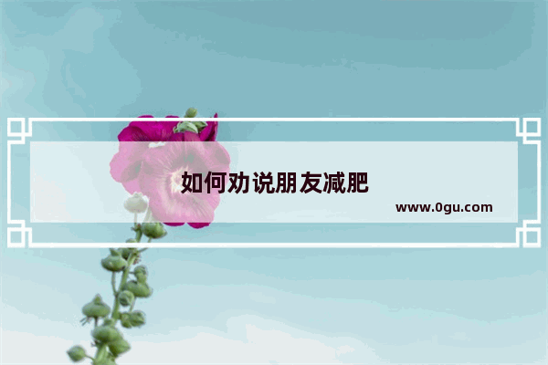 如何劝说朋友减肥