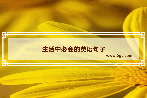 生活中必会的英语句子