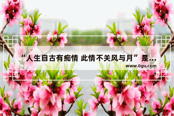 “人生自古有痴情 此情不关风与月”是什么意思 句子无关感情