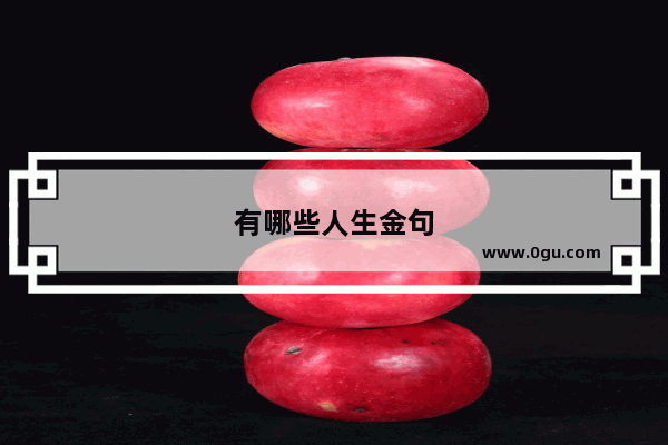 有哪些人生金句