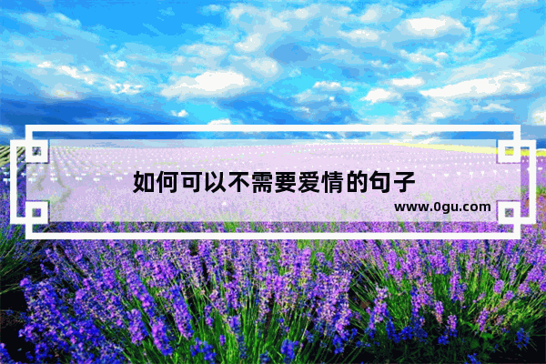 如何可以不需要爱情的句子