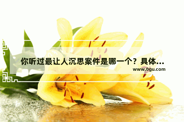 你听过最让人沉思案件是哪一个？具体是怎样的