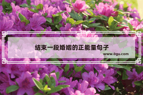 结束一段婚姻的正能量句子