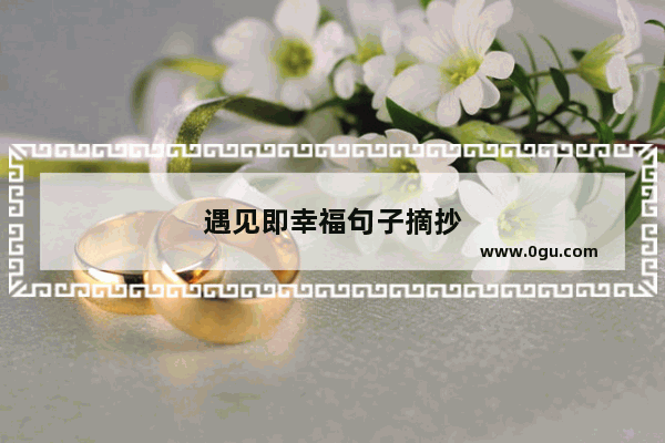 遇见即幸福句子摘抄
