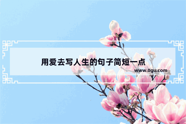 用爱去写人生的句子简短一点