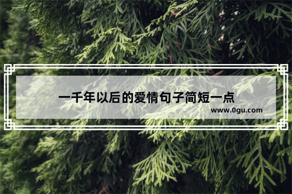 一千年以后的爱情句子简短一点
