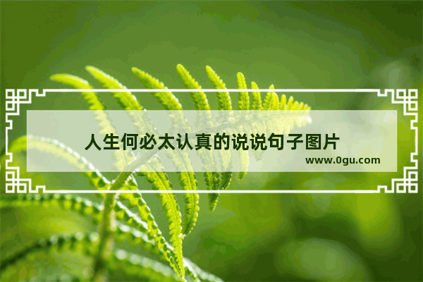 人生何必太认真的说说句子图片