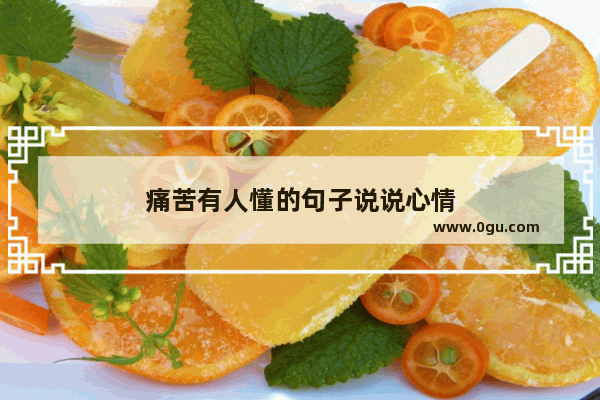 痛苦有人懂的句子说说心情