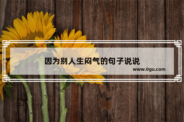 因为别人生闷气的句子说说