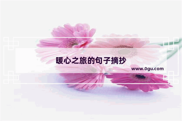 暖心之旅的句子摘抄