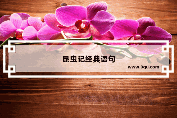 昆虫记经典语句