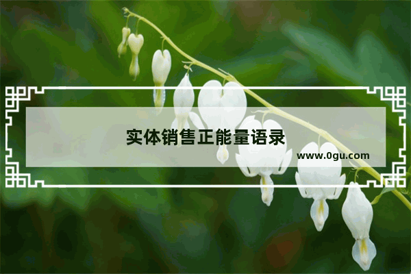 实体销售正能量语录