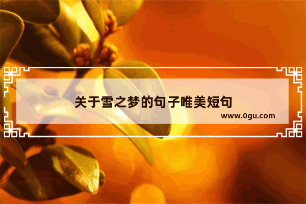 关于雪之梦的句子唯美短句