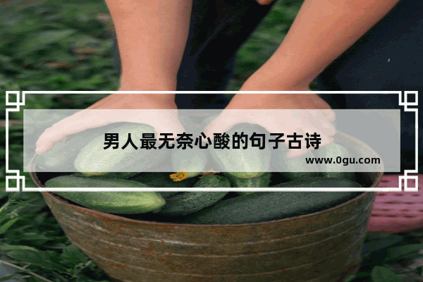 男人最无奈心酸的句子古诗