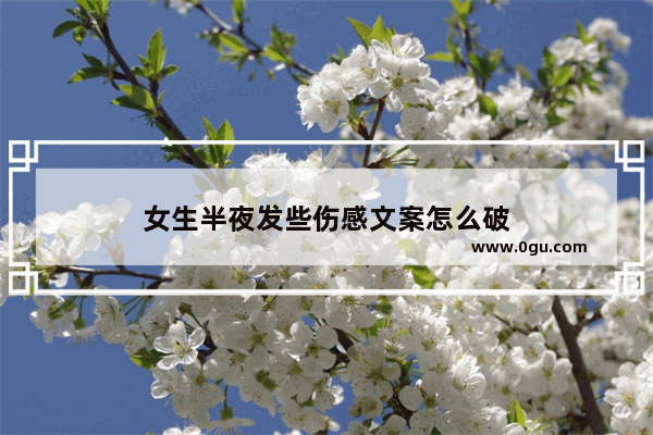 女生半夜发些伤感文案怎么破