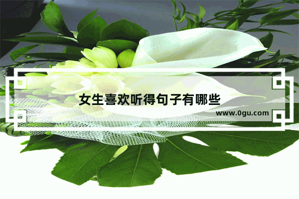 女生喜欢听得句子有哪些