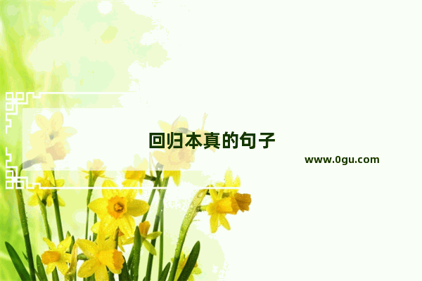 回归本真的句子