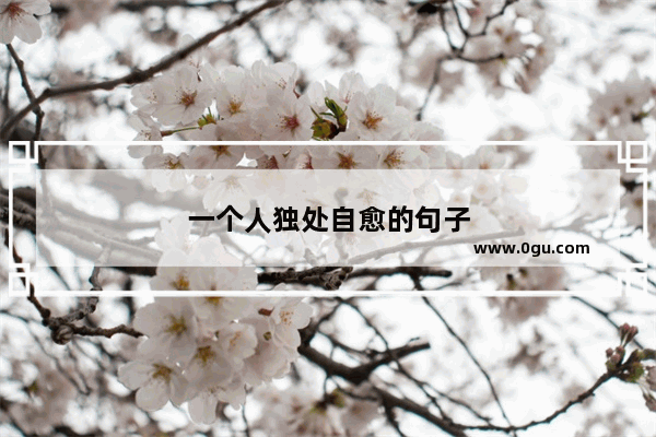 一个人独处自愈的句子