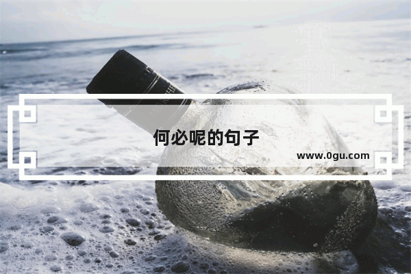 何必呢的句子