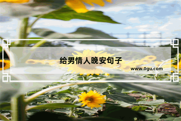 给男情人晚安句子