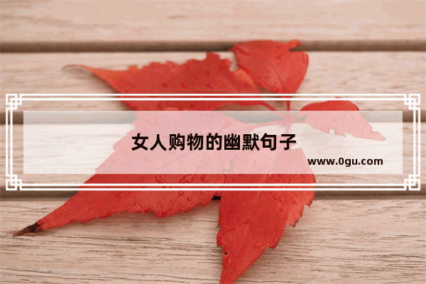 女人购物的幽默句子