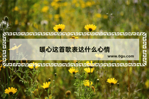 暖心这首歌表达什么心情