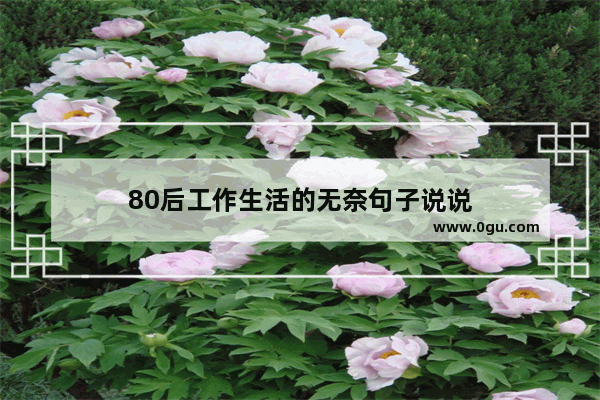 80后工作生活的无奈句子说说