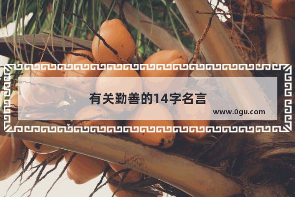有关勤善的14字名言