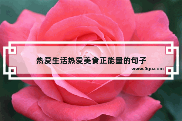 热爱生活热爱美食正能量的句子