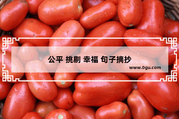 公平 挑剔 幸福 句子摘抄