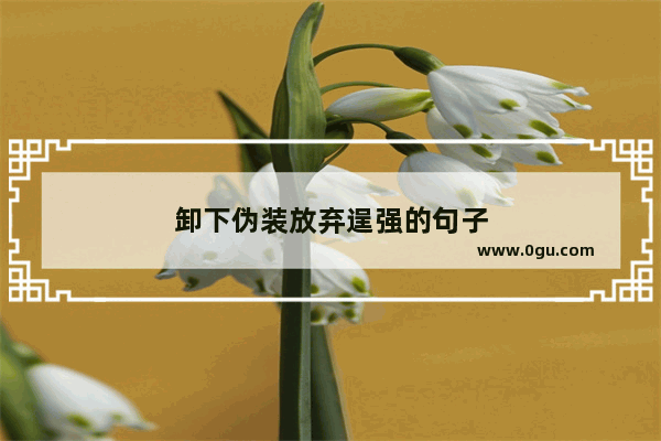 卸下伪装放弃逞强的句子