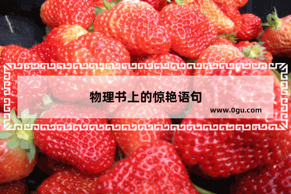 物理书上的惊艳语句