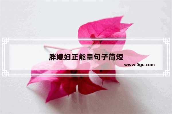 胖媳妇正能量句子简短