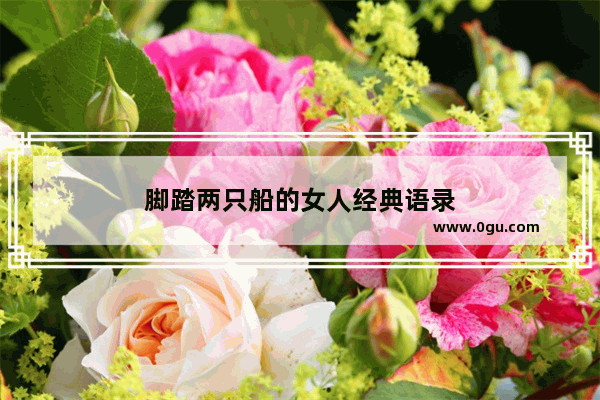 脚踏两只船的女人经典语录