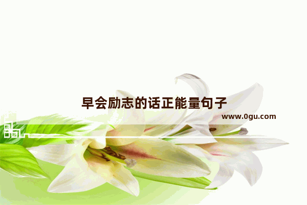 早会励志的话正能量句子
